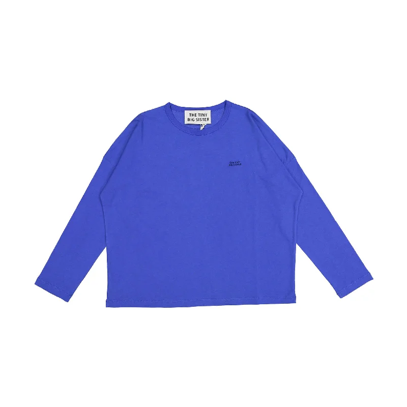 Tiny Cottons Ultramarine Long Sleeve Womens Tee Asymmetrical Pockets Print