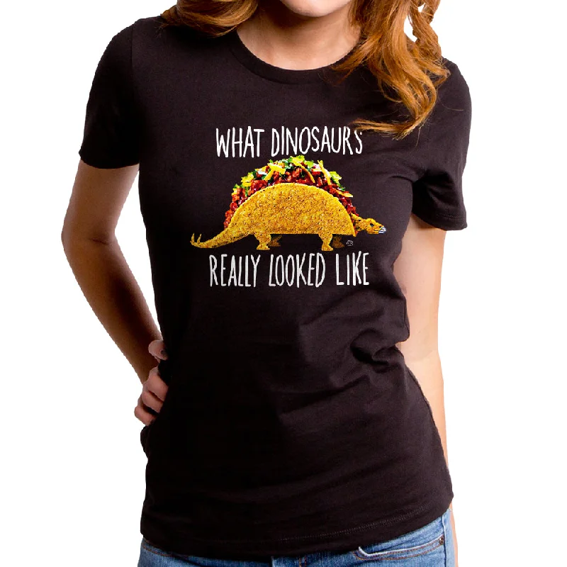 What Dinosaurs Looked Like Women's T-Shirt Fitted T-Shirt Seamless Stretchy