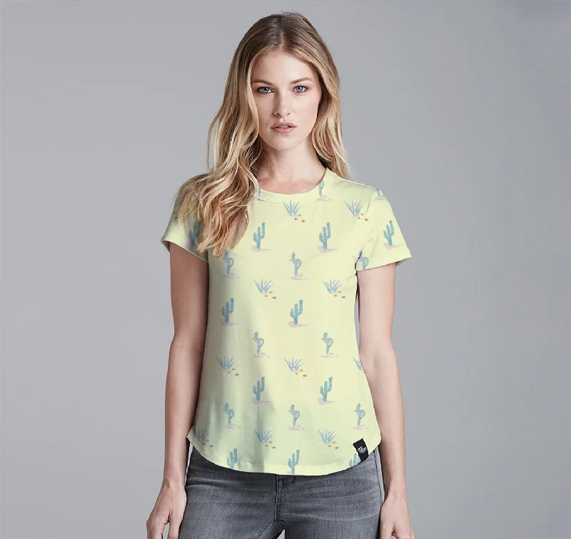 Womens Crew Tee, Cactus Cozy Warm Stylish