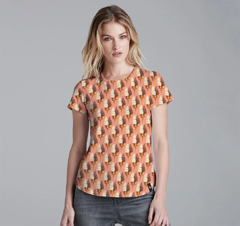 Womens Crew Tee, Twin Cone Collared Crew Neck Turtle Neck