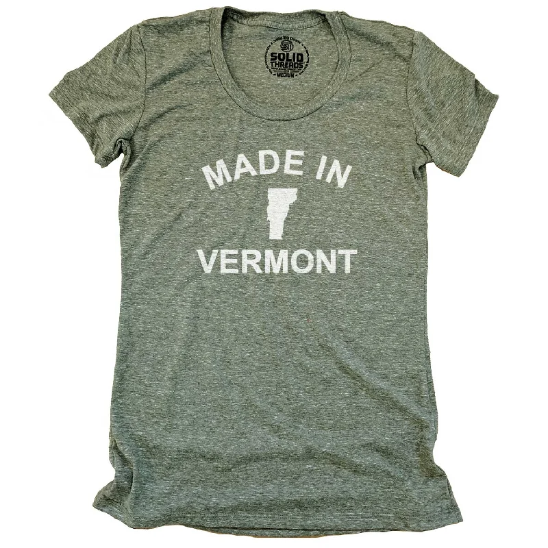 Women's Made in Vermont T-shirt Thin T-Shirt Open Front Quick Dry