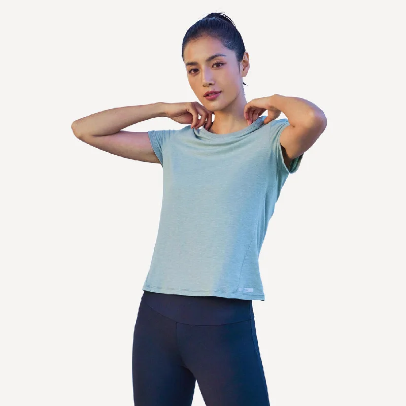 Women's Soft Breathable Running T-Shirt - khaki Graphic T-Shirt Round Neck Polyester