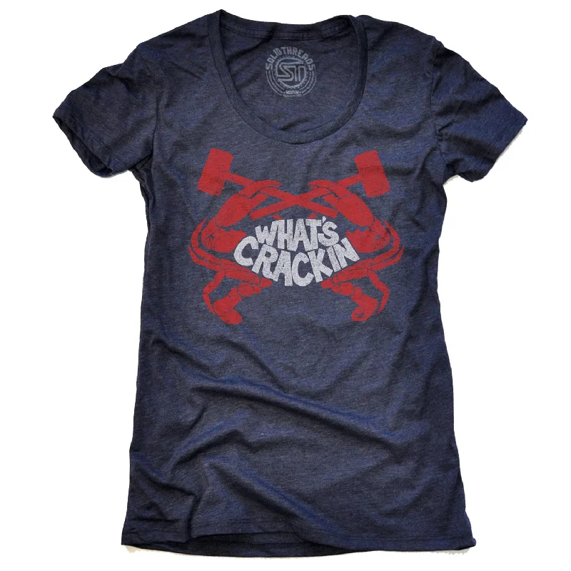 Women's Crackin' Crab T-Shirt Chenille Brocade Lace