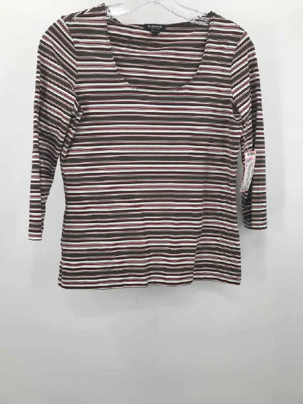 Pre-Owned Worth Brown Size XS Stripe T-shirt Polka Dot Checkered Tartan