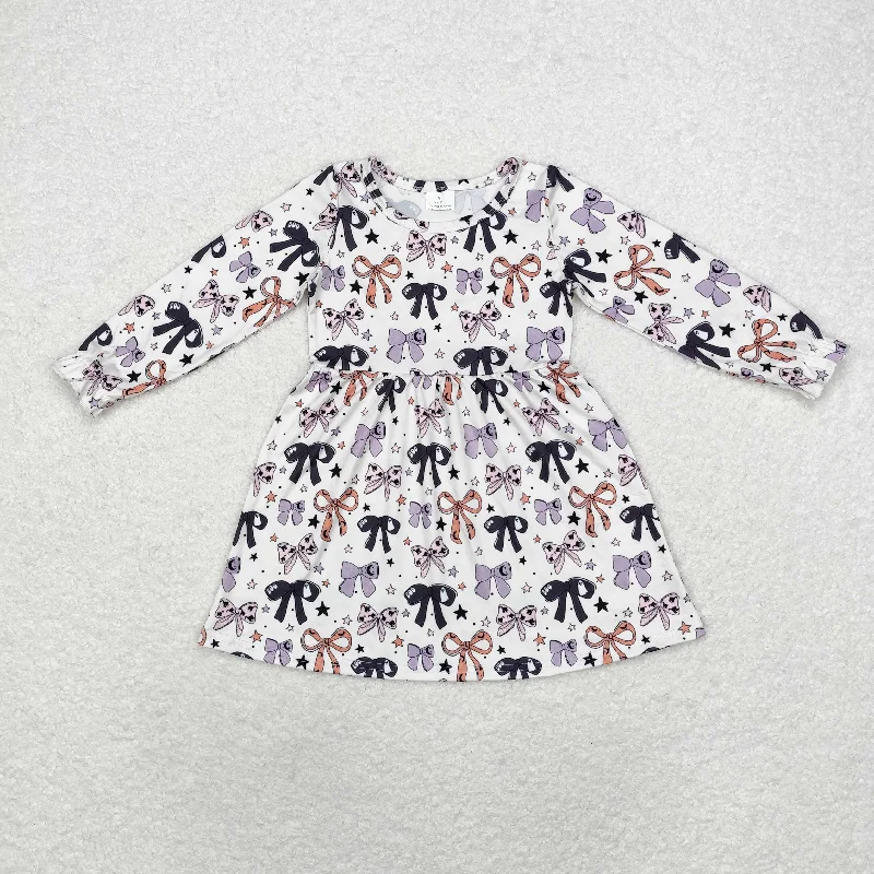 Baby Girl Long Sleeves Halloween Bows Dress Tunics Versatile all-occasion