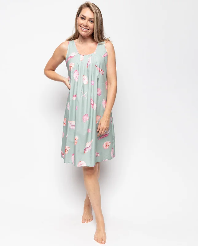 Coral Shell Print Short Nightdress Tunics Brand named