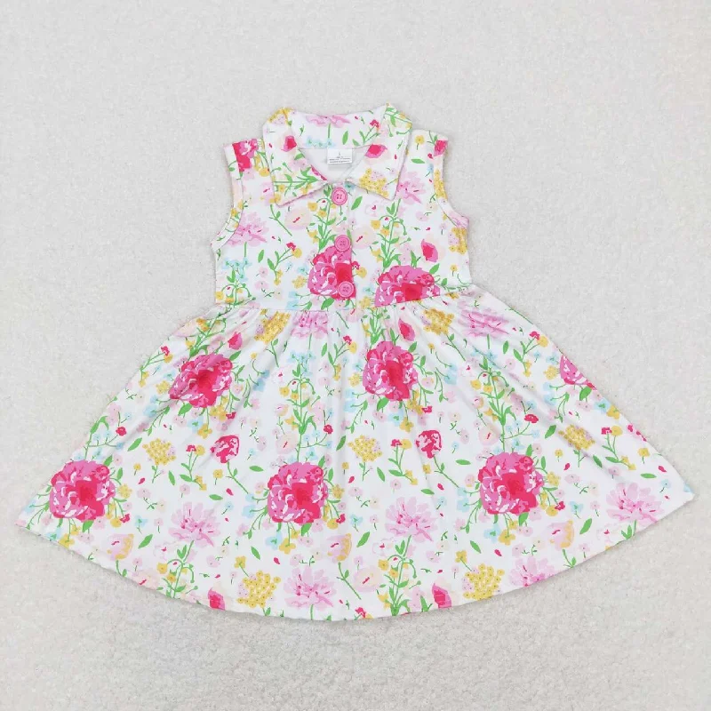 GSD0546 flower short sleeve girl dress Tunics Cozy soft