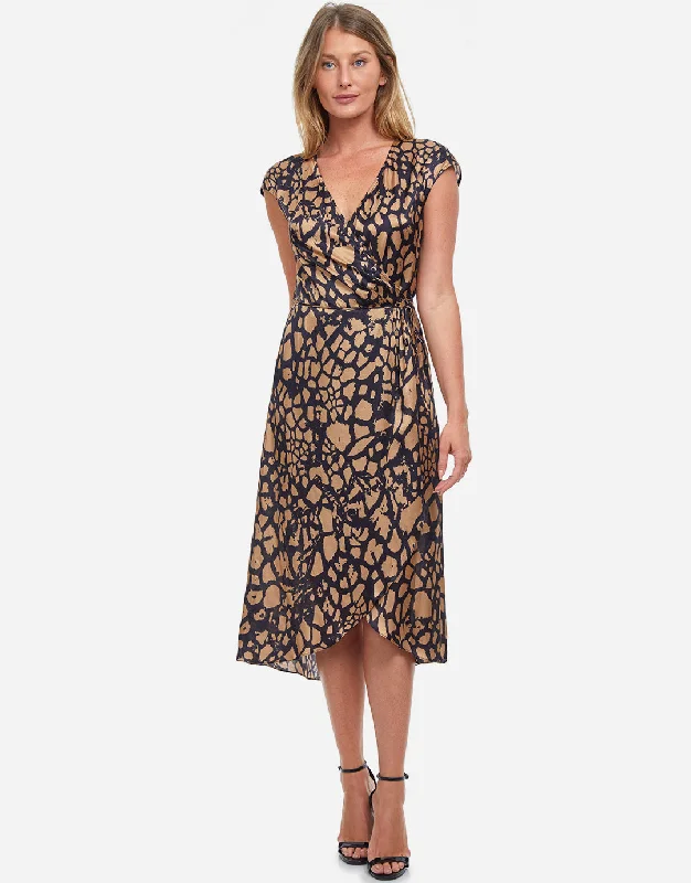 Jungle Queen Wrap Dress - Brown/Black Tunics Floral girly