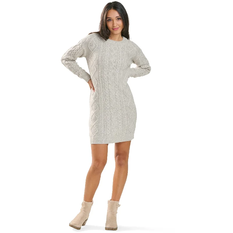 lily morgan Women's Cable Sweater Dress Tunics Solid Classic