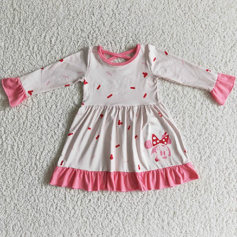 Pink Cute Girls Dress Long Sleeve Fall Baby Girl Dresses GLD0096 Tunics Office stylish