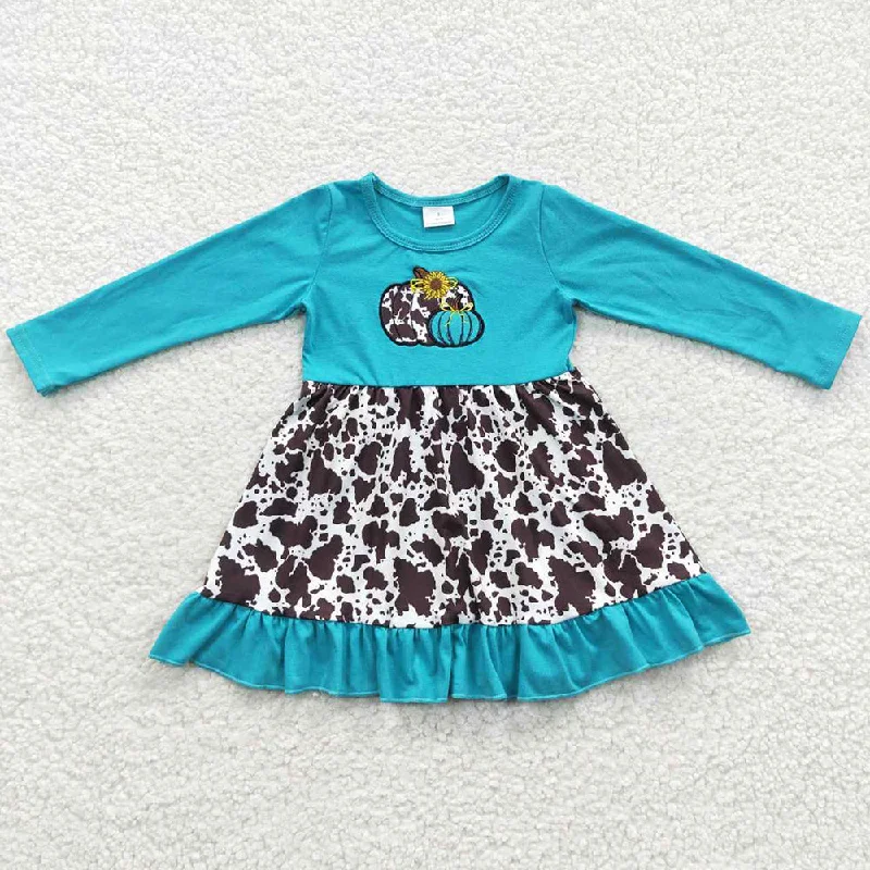 Pumpkin Embroidery Boutique Girls Dress Halloween Fall Clothing GLD0211 Tunics Sale discount