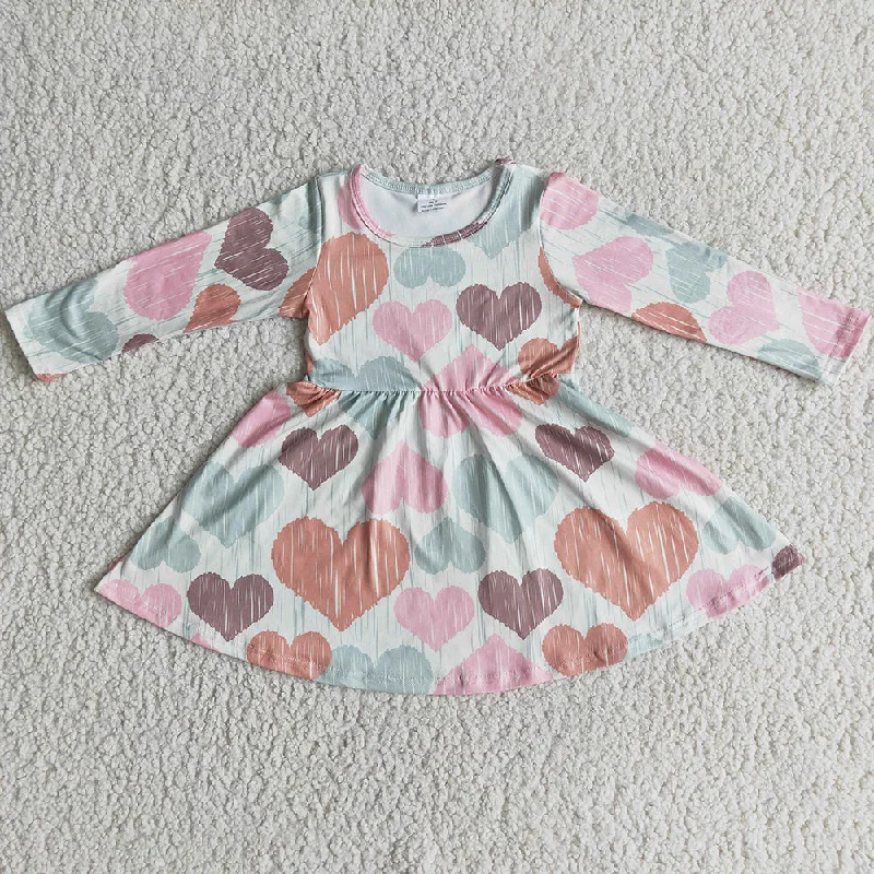 Valentine's Day Baby Girls Dress Long Sleeve Love Girls Twirl Dresses  6 A1-5 Tunics Sale discount